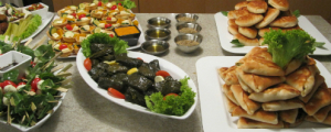 birthday party catering : Vine Leaf dolmades Fetta pumpkin tartletts Zaátar and olive oil dipping